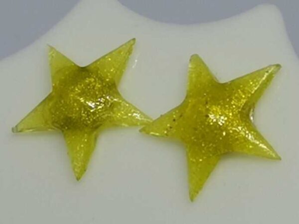 Yellow Sparkle Resin Star Earrings - Image 2