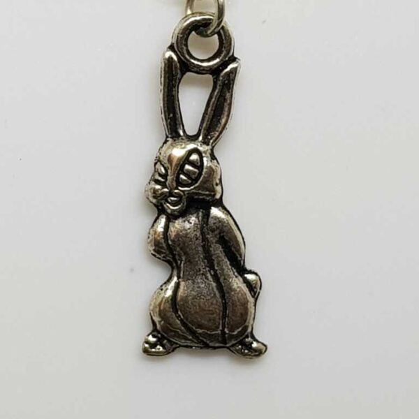 Silver Coloured Thumper Type Rabbit on a Sterling Silver O Link Necklace - Image 2