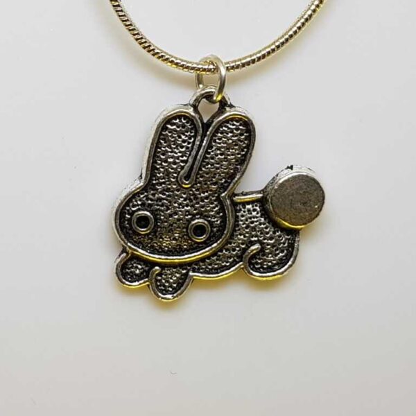 Silver Coloured Bunny Rabbit on a Sterling Silver Snake Chain Necklace - Image 2