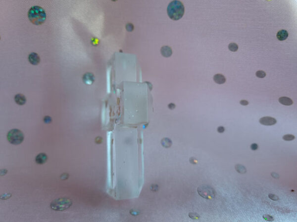 Clear and Gold Coloured Glitter Cross Pendant - Image 2