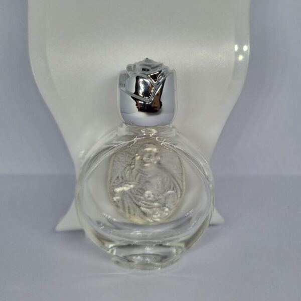 Holy Water Bottle with Silver Coloured Lid and Embellishment - Image 4