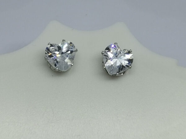 Cubic Zirconia Love Heart Stud Earrings