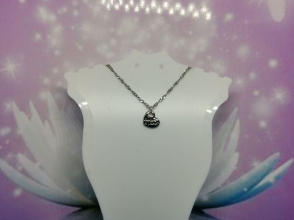 Adjustable Sterling Silver Water Wave Anklet with Silver Coloured Heart Pendant Saying “Believe in Yourself” - Image 2