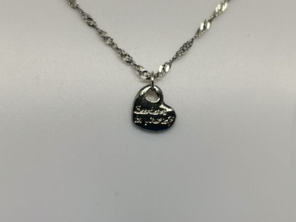 Adjustable Sterling Silver Water Wave Anklet with Silver Coloured Heart Pendant Saying “Believe in Yourself”