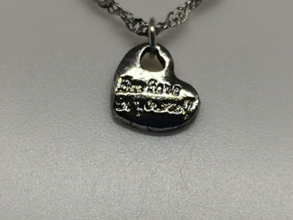 Adjustable Sterling Silver Water Wave Anklet with Silver Coloured Heart Pendant Saying “Believe in Yourself” - Image 3