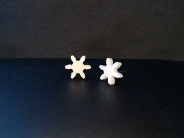 White Resin Christmas Snowflake Stud Style Earrings